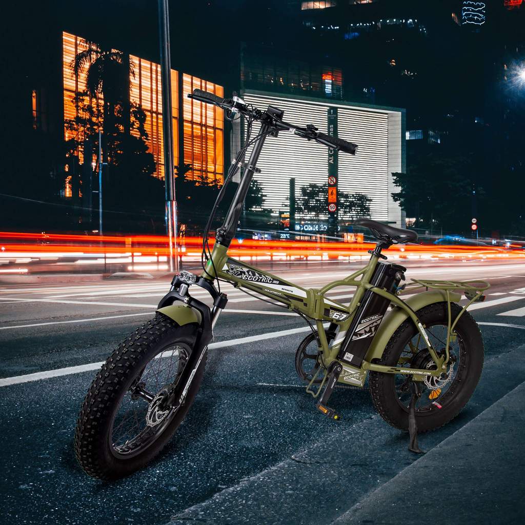 Ecotric Fat Tire Portable & Foldable Electric Bike, Color LCD, 48V