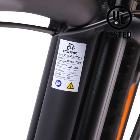 Ecotric Hammer Electric Fat Tire Beach Snow Vintage Bike 48V 750W