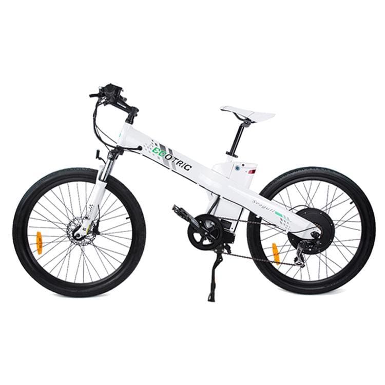 Electric Mountain Bike Ecotric Seagull with Front Suspension 1000W - White - electric bike